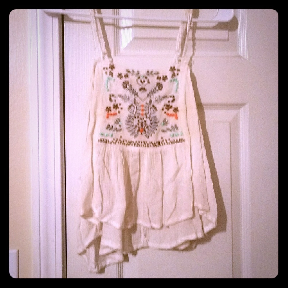 Boho embroidery tank